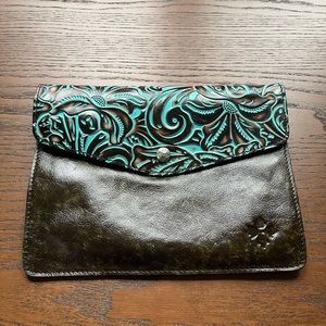 Patricia Nash Tooled Turquoise Envelope Clutch